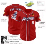 Camiseta de béisbol personalizada en blanco y azul marino, roja y auténtica Camiseta de béisbol personalizada en blanco y azul marino, roja y auténtica