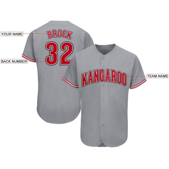 Camiseta de béisbol personalizada en rojo, blanco y gris Camiseta de béisbol personalizada en rojo, blanco y gris