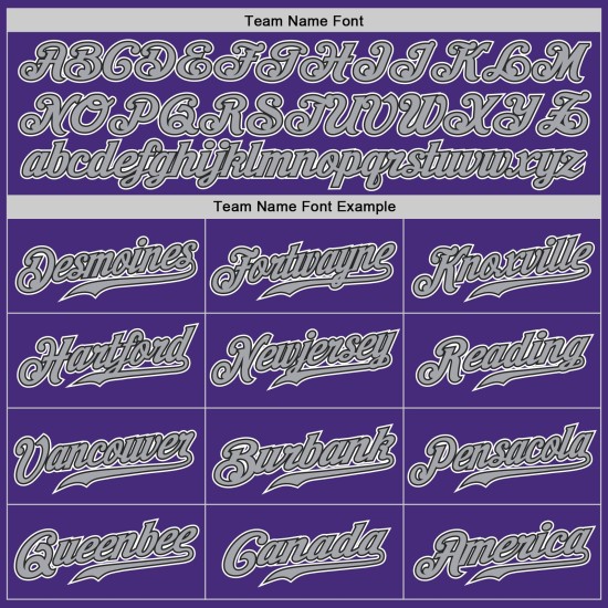 Camiseta de béisbol morada, gris y negra, auténtica y personalizada Camiseta de béisbol morada, gris y negra, auténtica y personalizada